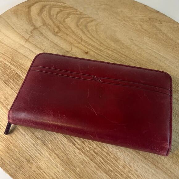 Red Top Grain Cowhide Genuine Leather Buxton Vintage Wallet - Picture 8 of 11